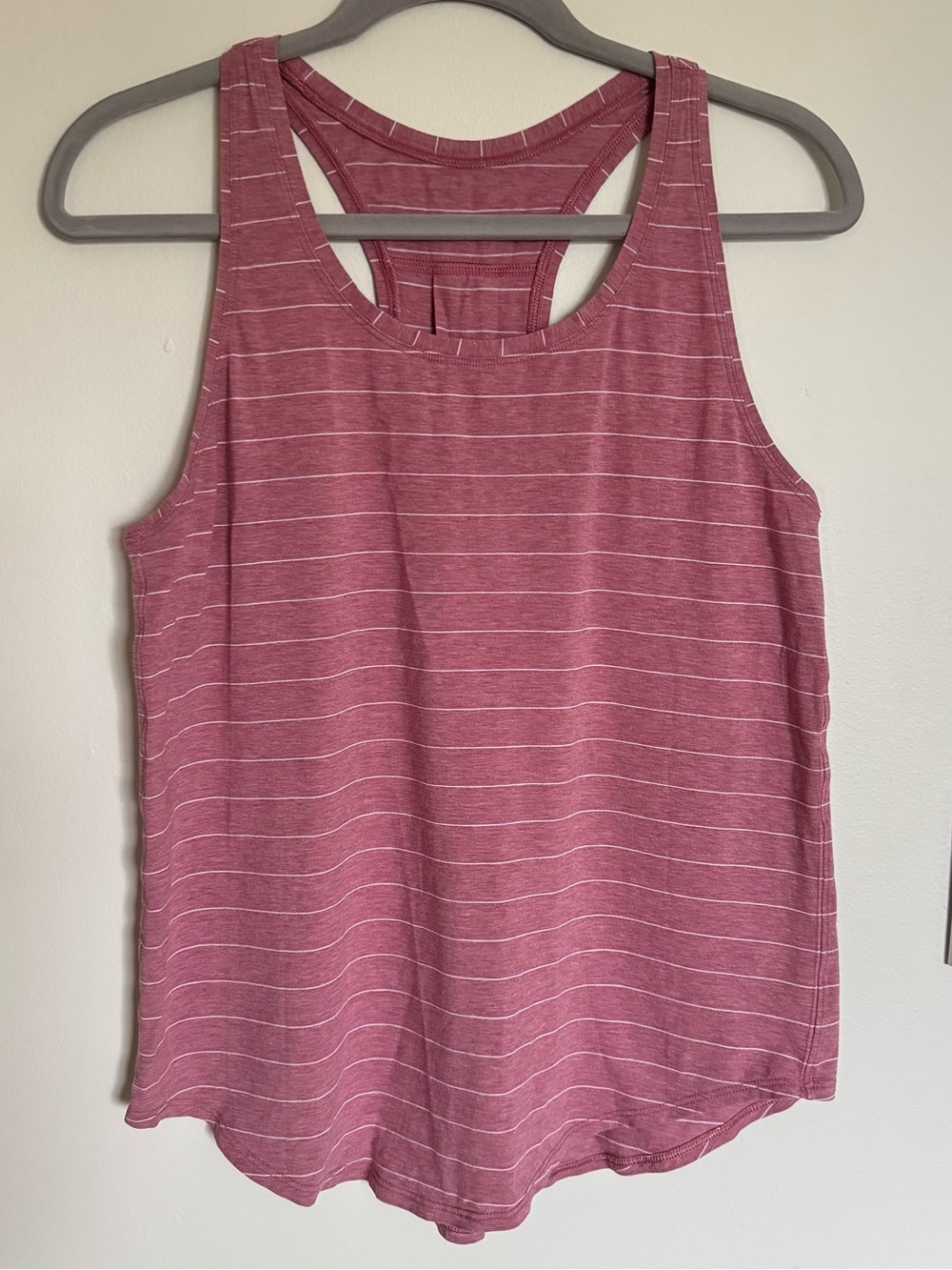 Lululemon Love Tank Sleeveless Stripe Heather Pink White Size M / L